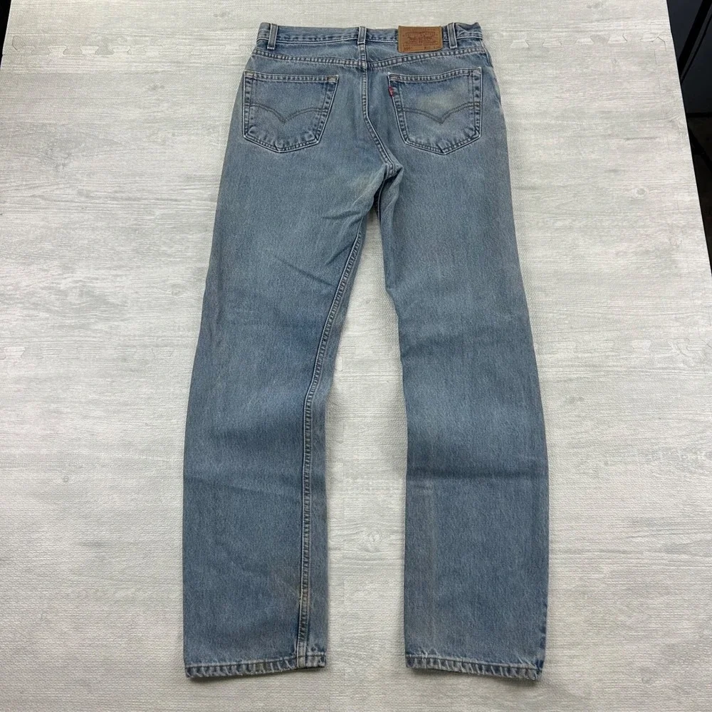 Vintage 90s Levis 505‎ Jeans Size 33x34 Blue Light Wash Regular Fit Straight Leg